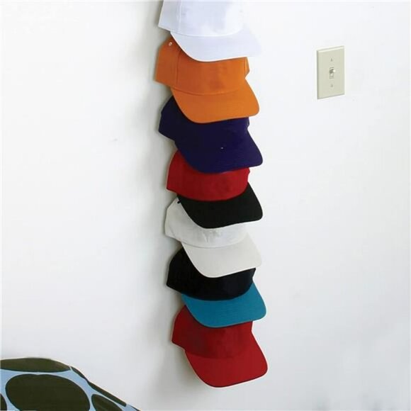 Perfect Curve Cap Rack Organizer Holds 36 Baseball Hats Over Door Closet Wall - Picture 4 of 7